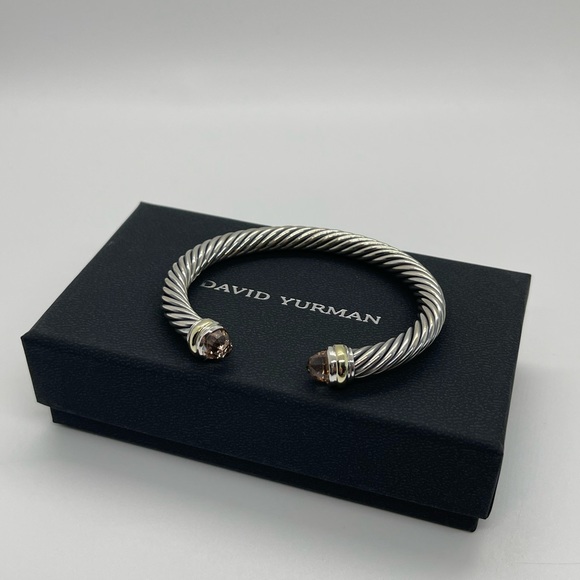 David Yurman Cable Classic 7mm Bracelet with Morganite and 14k Gold - Picture 4 of 10